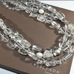 Silpada Sterling Silver Quartz Pearl Agate White Heat Necklace N1789